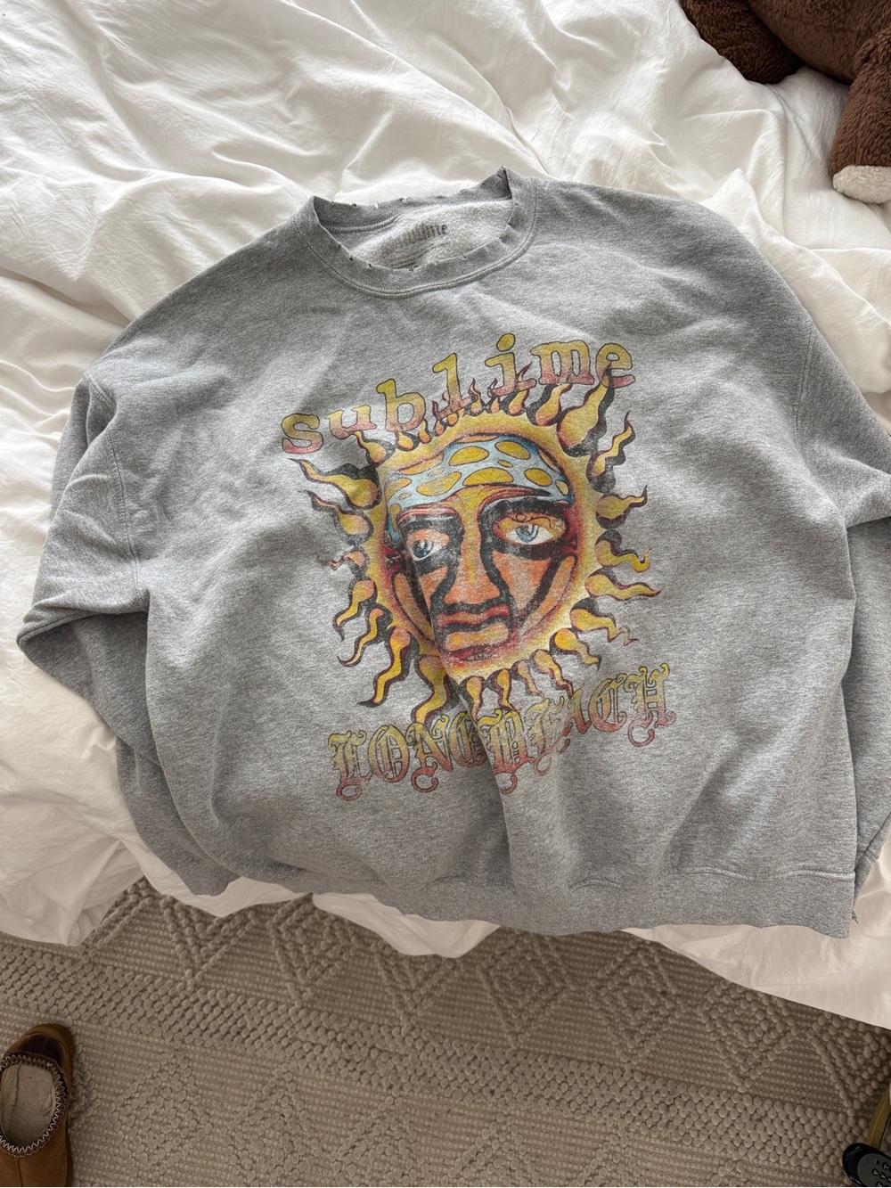 Gray Graphic Sublime Crewneck Sweatshirt